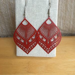 Red Filigree Earrings